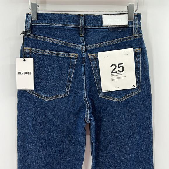 Re/Done Women's High Rise Skinny Jeans - Dark Rinse - 25 - New with tags - Picture 9 of 10